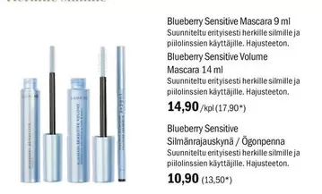 Blueberry Sensitive Mascara or Silmänrajauskynä/Ögonpenna