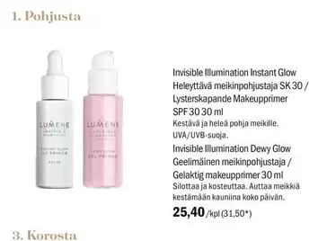 Invisible Illumination Instant Glow Heleyttävä meikinpohjustaja SK 30/Lysterskapande Makeupprimer SPF30