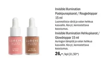Poskipunapisarat/Rougedroppar or Hehkupisarat/Glowdroppar