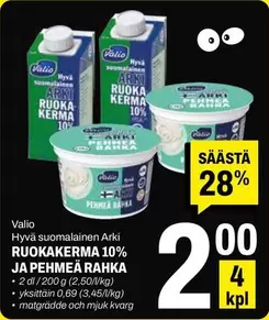 RUOKAKERMA 10% JA PEHMEA RAHKA