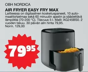 Obh Nordica - AIR FRYER EASY FRY MAX