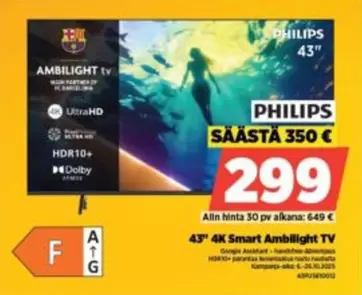 43" 4K Smart Ambilight TV