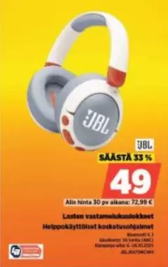 JBL - Lasten vastamelukuulokkeet