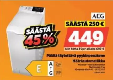 Päältä täytettävä pyykinpesukone