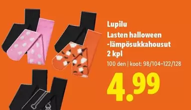 Lasten halloween -lämpösukkahousut