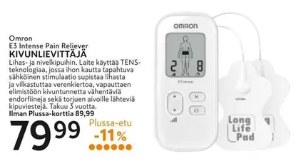 Omron - E3 Intense Pain Reliever KIVUNLIEVITTÄJÄ
