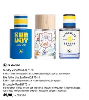 Sunday Mood Men EdT 75 ml, Like Father Like Son Men EdT 75 ml, Limoncello Men EdT 75 ml