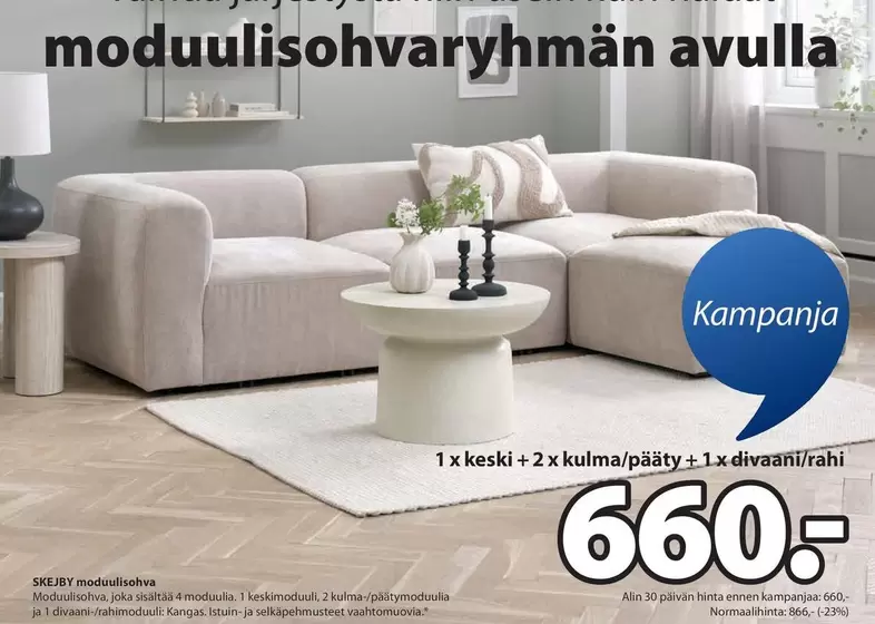 moduulisohvaryhmän