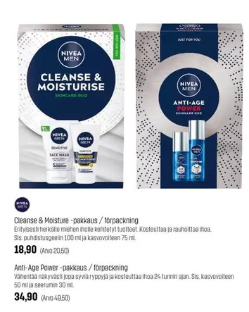 Cleanse & Moisture-pakkaus / förpackning