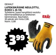 Dewalt - LATEKSIKÄSINE NEULOTTU, KOKO L (9-10)