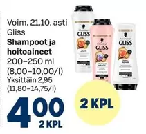 Shampoot ja hoitoaineet
