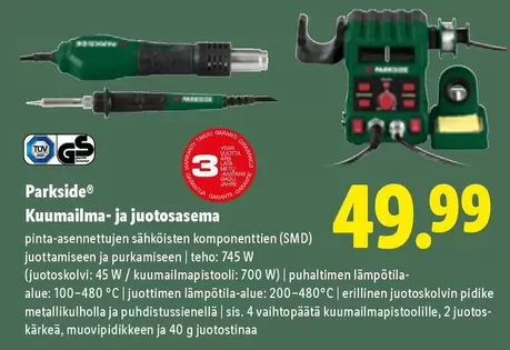 Kuumailma- ja juotosasema
