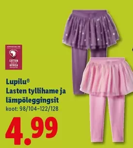 Lasten tyllihame ja lämpöleggingsit