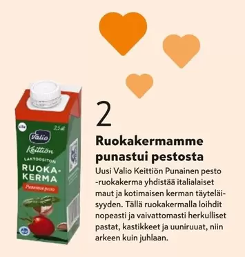 Ruokakermamme punastui pestosta