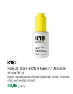 Molecular repair -silottava hiusöljy / utslätande hårolja