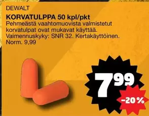 Dewalt - KORVATULPPA 50 kpl/pkt