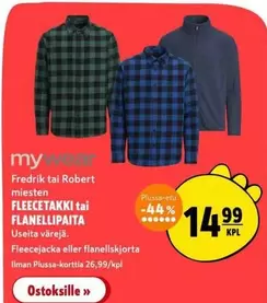 FLEECETAKKI tai FLANELLIPAITA