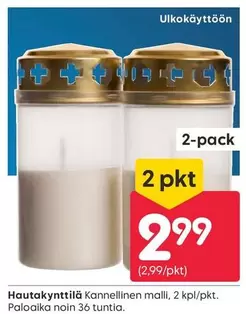 Hautakynttilä Kannellinen malli