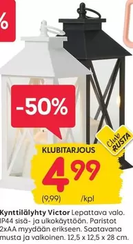 Kynttilälyhty Victor Lepattava valo