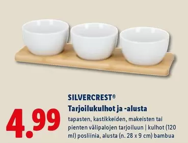 Tarjoilukulhot ja -alusta