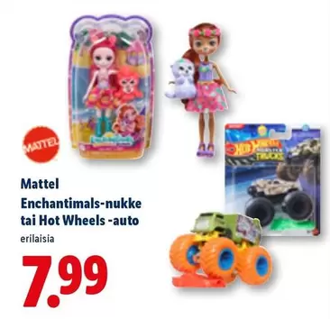 Hot Wheels - Enchantimals-nukke tai  -auto