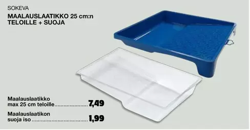 MAALAUSLAATIKKO 25 cm.n TELOILLE + SUOJA