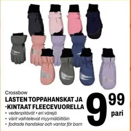 LASTEN TOPPAHANSKAT JA -KINTAAT FLEECEVUORELLA