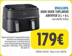3000 SERIE TUPLAKORI AIRFRYER 3 L+6L