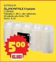 ÖLJYKYNTTILÄ 5 kpl/pkt