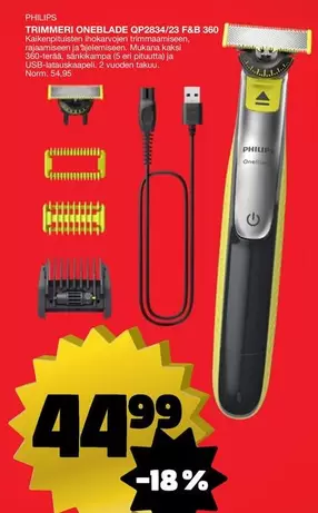 TRIMMER ONEBLADE QP2634/23 F&B 360
