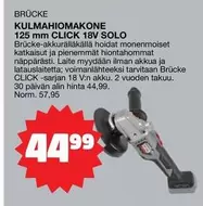 KULMAHIOMAKONE 125 mm CLICK 18V SOLO