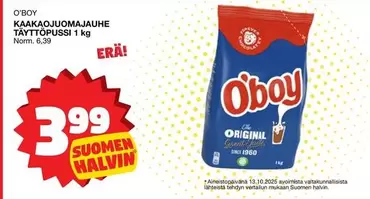 Original - KAAKAOJUOMAJAUHE TÄYTTÖPUSSI