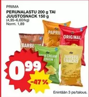 Original - PERUNALASTU TAI JUUSTOSNACK