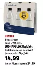 Fuse DWS 3x1L JUOMAPULLO 3 kpl/pkt