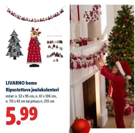 Ripustettava joulukalenteri