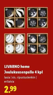 Joulukuusenpallo 4 kpl