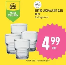 BISTRO JUOMALASIT 0,21L 4KPL