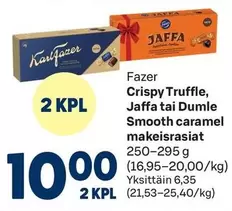Crispy Truffle, Jaffa tai Dumle Smooth caramel makeisrasiat
