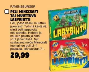 PELI MINECRAFT TAI MUUTTUVA LABYRINTTI