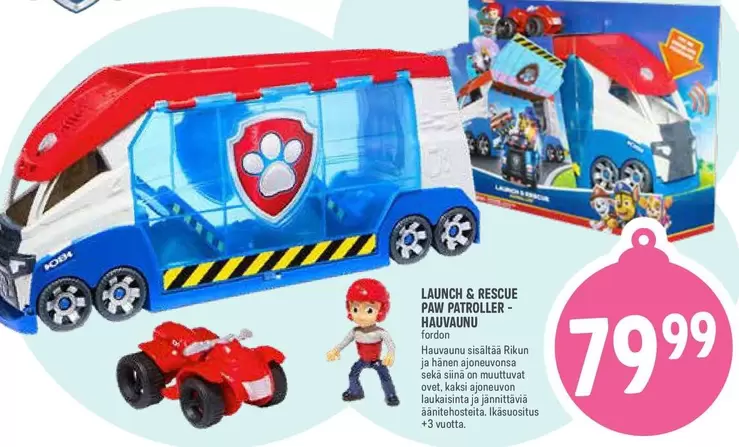 LAUNCH & RESCUE PAW PATROLLER -HAUVAPARTIO