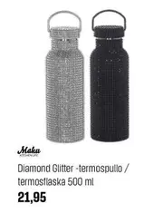 Diamond Glitter -termospullo / termosflaska 500 ml