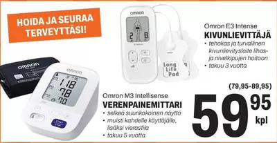 Omron - VERENPAINEMITTARI, KIVUNLIEVITTÄJÄ