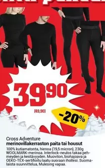 Cross - Merinovillakerraston Paita Tai Housut