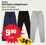 Qim lasten collegehousut