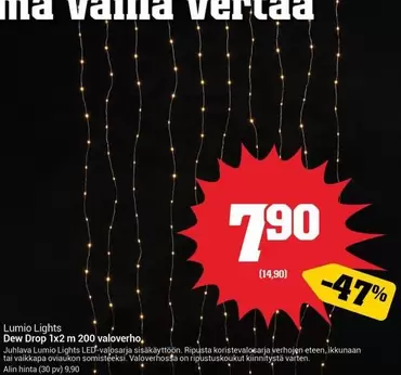 Dew Drop 1x2 m 200 valoverho