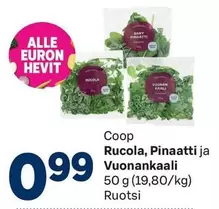 Rucola, Pinaatti ja Vuonankaali