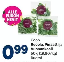 Rucola, Pinaatti ja Vuonankaali