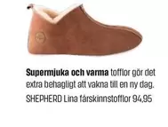 Lina fårskinnstofflor