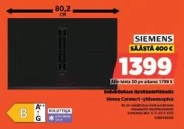 Siemens - Induktiotaso liesituulettimella