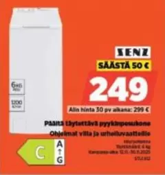 Päältä täytettävä pyykinpesukone